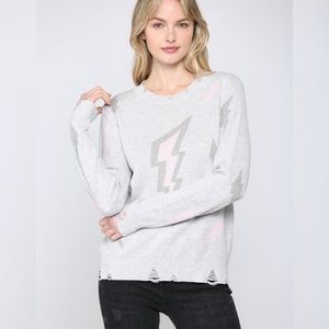 Fate Captivate by You Cotton Distressed Botl Pullover Sweater Small